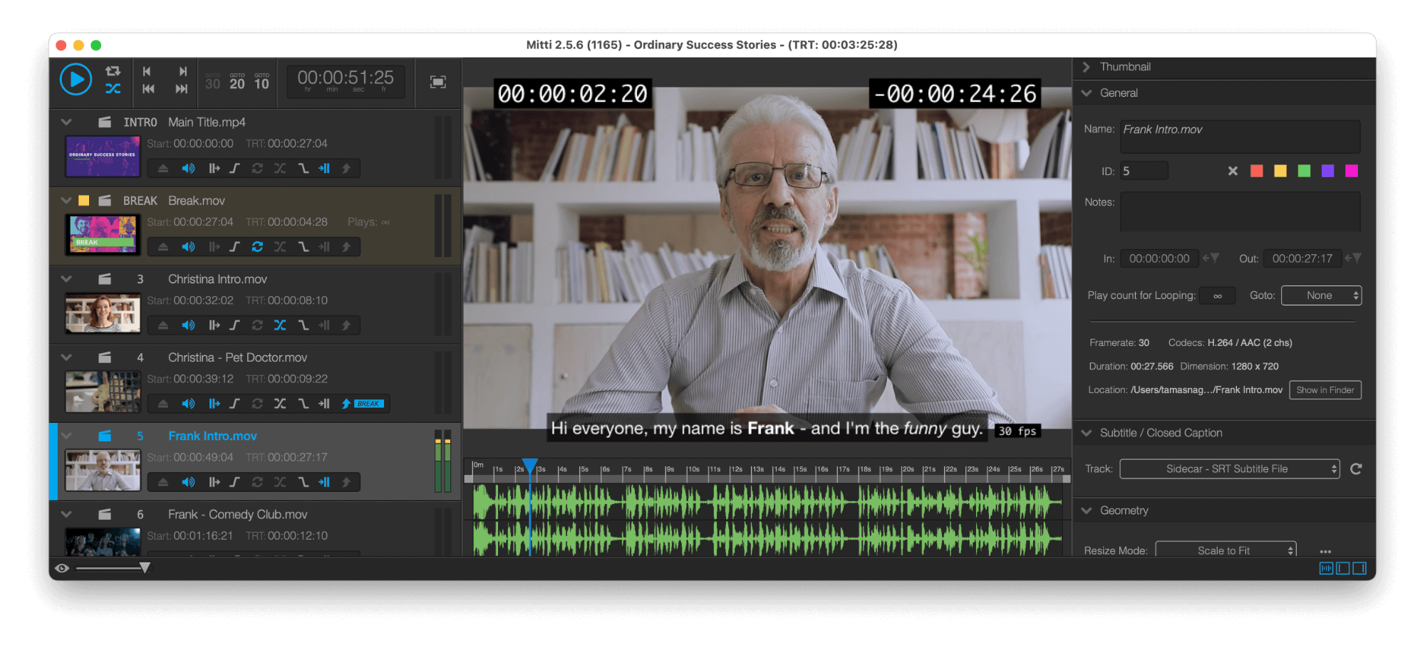 Mitti, a smart and easy to use video cue playback software