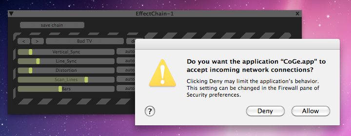 OSX's Firewall asks